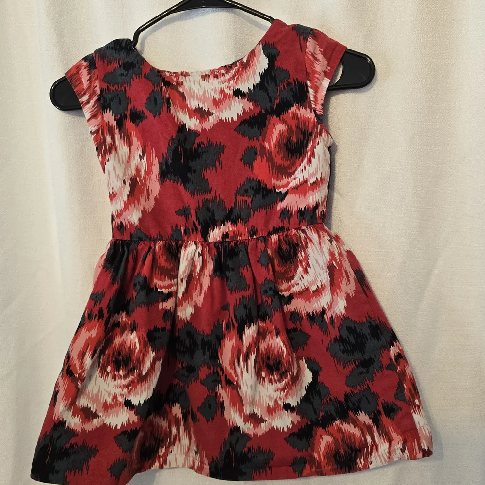 Gap Girls size 6 Floral Red and Black Dress